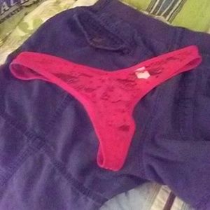 Red lace panties